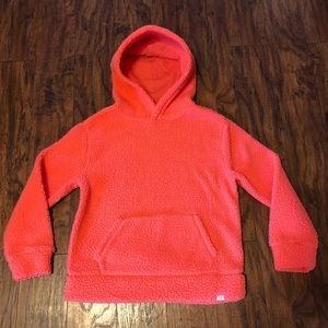 Gap Girls Coral Pink Sherpa Pullover Hoodie NEW!